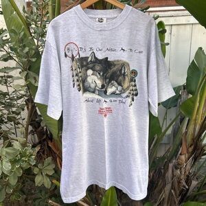 Vintage 1990s Everich Wolves Dreamcatcher Tee San Diego Blood Bank XL
